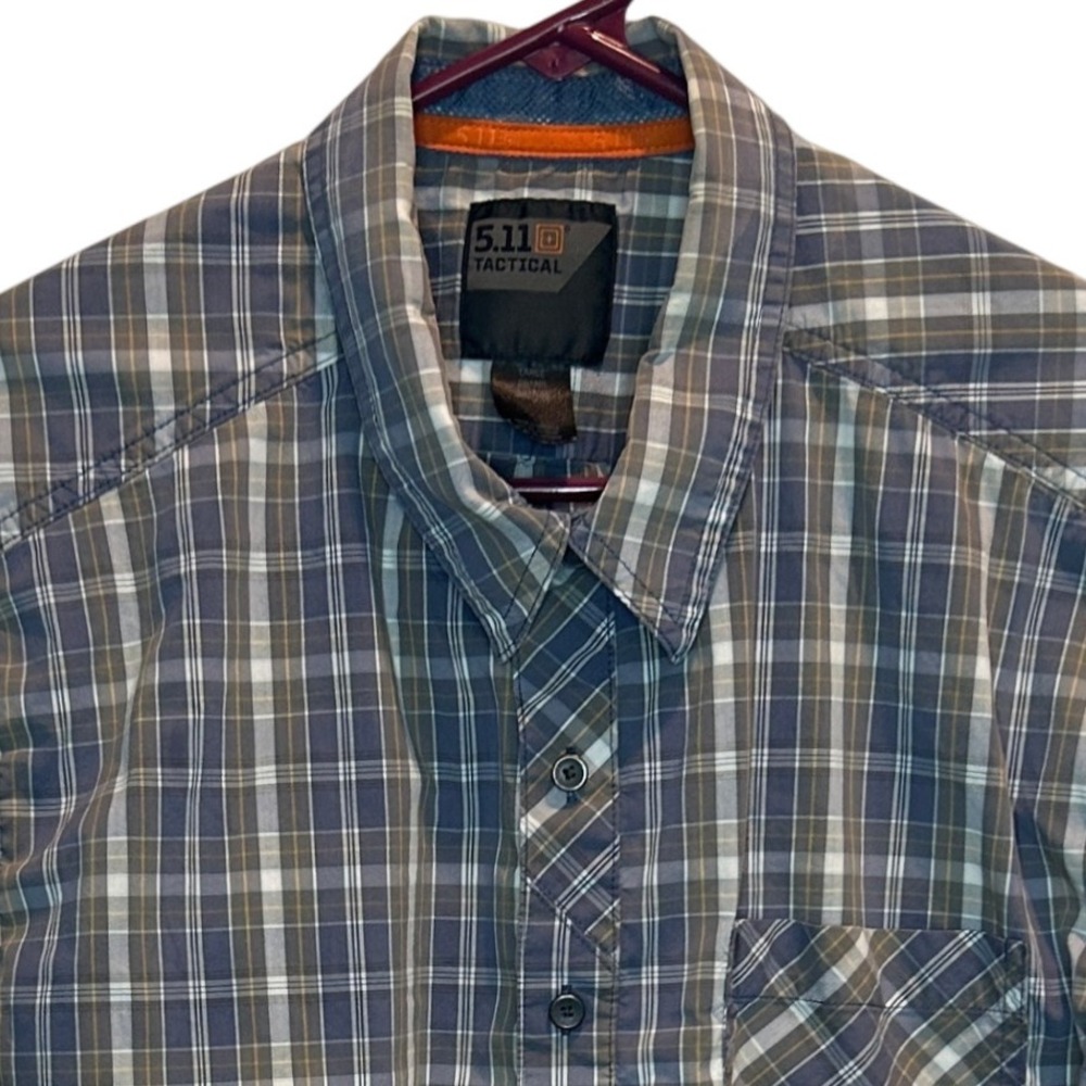 5.11‎ Tactical Men's Plaid Long Sleeve Button Up Shirt Large Mesh Inside Pockets
